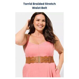 GUC Torrid Braided Stretch Waist Belt Size 3x Color: Cognac